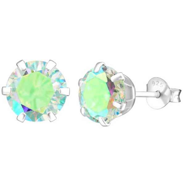 Hopeakorvakorut pyöreä zirkonia 8 mm - Hopeakorut - HME684 - 1