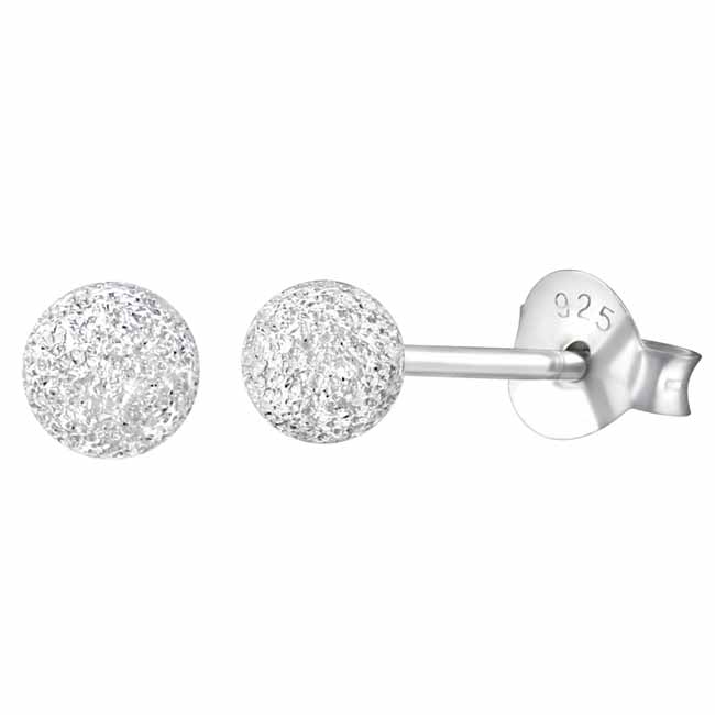Hopeakorvakorut säihkyvät pallot 4 mm - Hopeakorut - HME494 - 1