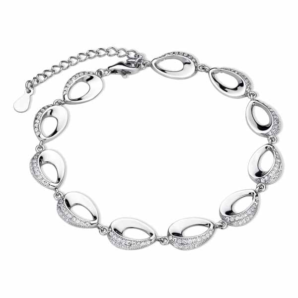 Hopeinen rannekoru zirkoniat - Hopeakorut - HMB024 - 1