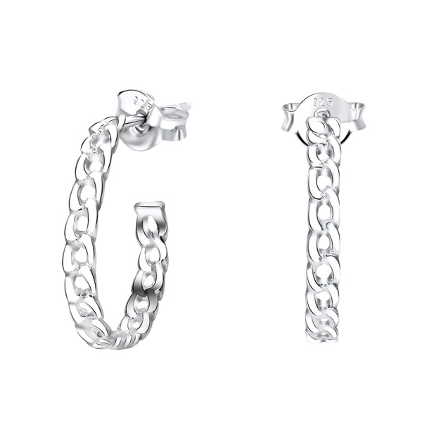 Hopeiset korvarenkaat ketjukuvio - Hopeakorut - HME784 - 1