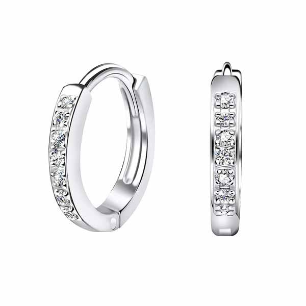 Hopeiset korvarenkaat zirkoniat - Hopeakorut - HME794 - 1