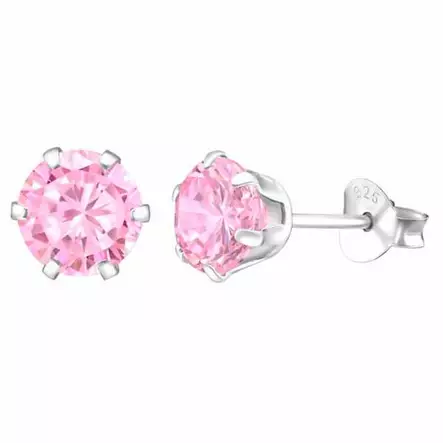 Hopeakorvakorut pyöreä zirkonia 6 mm - Hopeakorut - HME675 - 1