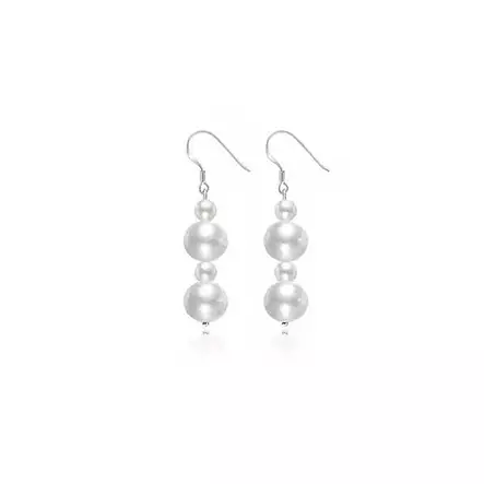 Hopeiset roikkuvat helmikorvakorut - Hopeakorut - AJ-E1065 - 1