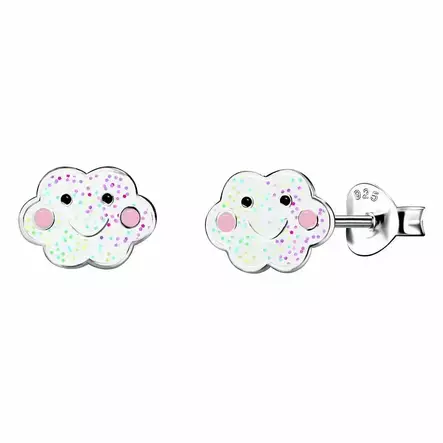 Hopeakorvakorut pilvet glitter - Hopeakorut - HME1065 - 1