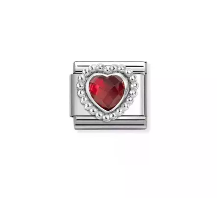 Nomination Silvershine Sydänkivi punainen - Muotikorut - 330606005 - 1