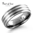 Beat of Love titaanisormus hopearaidoilla 7 mm - Titaanisormukset - TI-157-7mm-155 - 1
