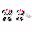 Hopeakorvakorut panda pinkki rusetti - Hopeakorut - HME205 - 1