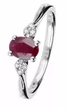 Kohinoor rimanttisormus rubiinilla valkokulta - Sivukivisormukset - 033-P7302VR-175 - 1