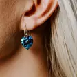 Marmara Sterling hopeakorvakorut sydän kristalli - Hopeakorut - KR215 - 2