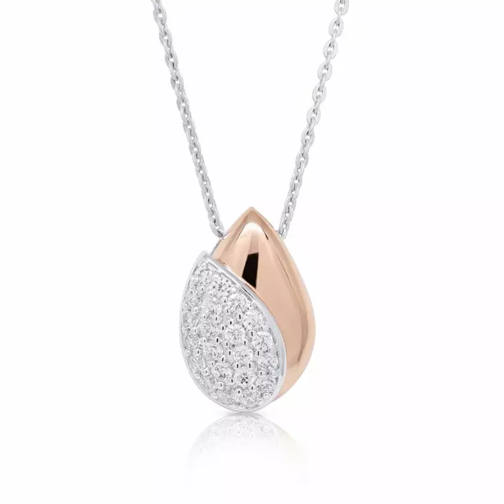 Beat of Love Pisara Rose Gold Zirkonia Riipus BOL-N2656ZRG/40-45cm - Hopeakorut - BOL-N2656ZRG-40-45 - 1