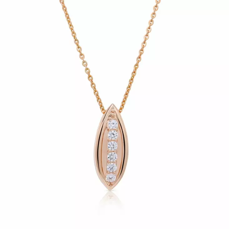 Beat of Love Tähkä Rose Gold Zirkonia Riipus BOL-N2663ZRG/40-45cm - Hopeakorut - BOL-N2663ZRG-40-45 - 1