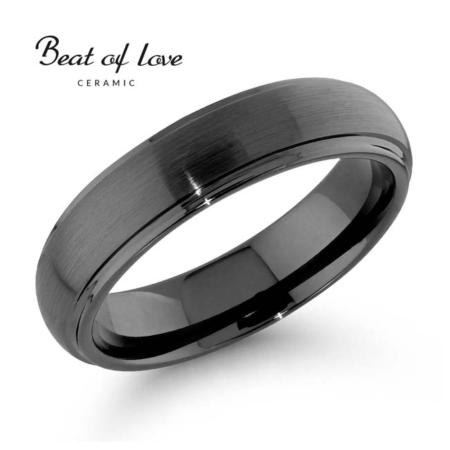 Beat of Love keraaminen musta sormus 5 mm - Keraamiset sormukset - CR-055-5mm-155 - 1