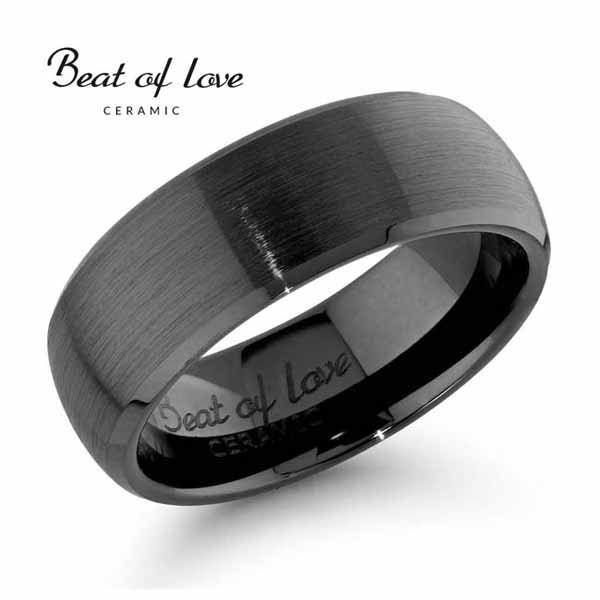 Beat of Love keraaminen musta sormus 7 mm - Keraamiset sormukset - CR-065-7MM-155 - 1