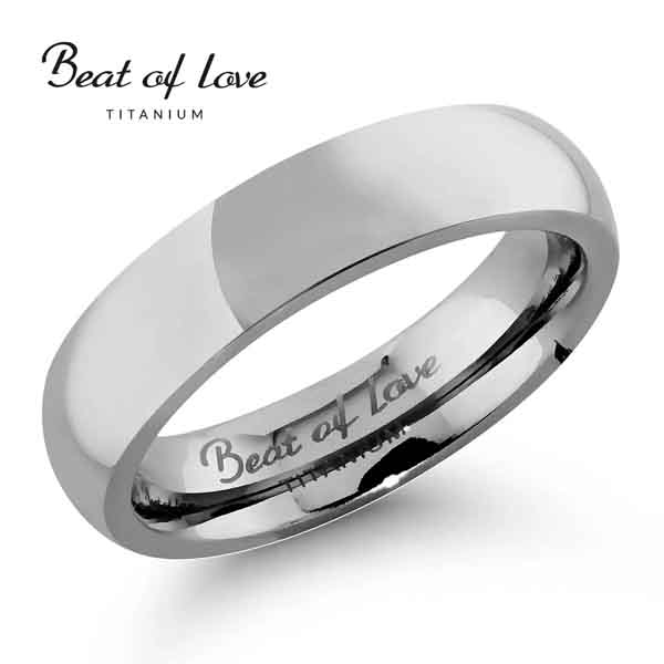 Beat of Love titaanisormus kiiltävä 5 mm - Titaanisormukset - TI-063-5mm-155 - 1