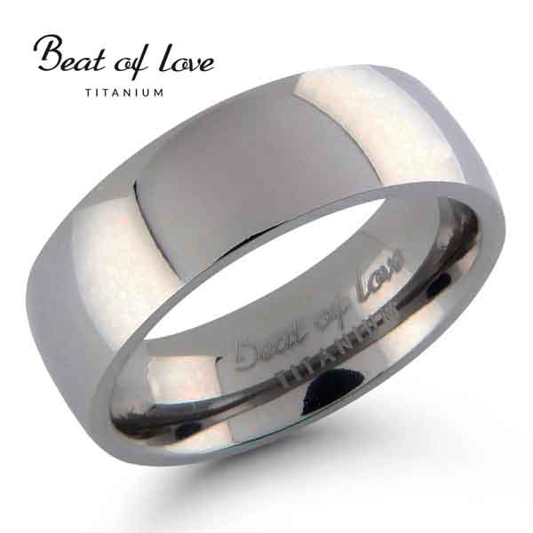 Beat of Love titaanisormus puolipyöreä 7 mm - Titaanisormukset - TI-115-7mm-155 - 1