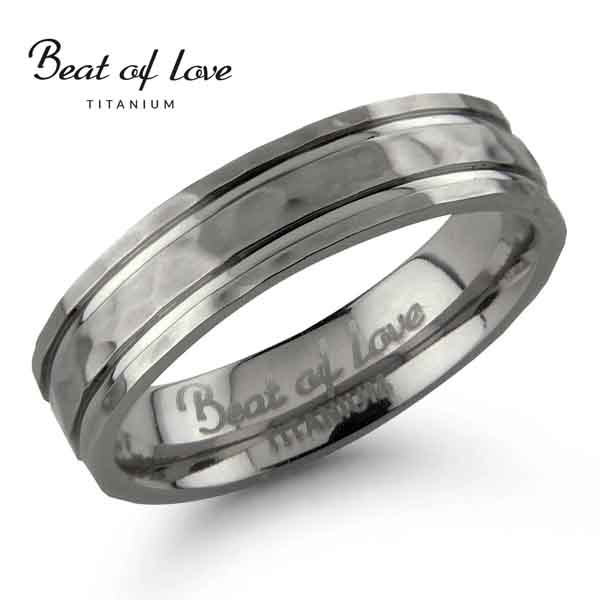 Beat of Love titaanisormus taottu 5 mm - Titaanisormukset - TI-415-5mm-155 - 1