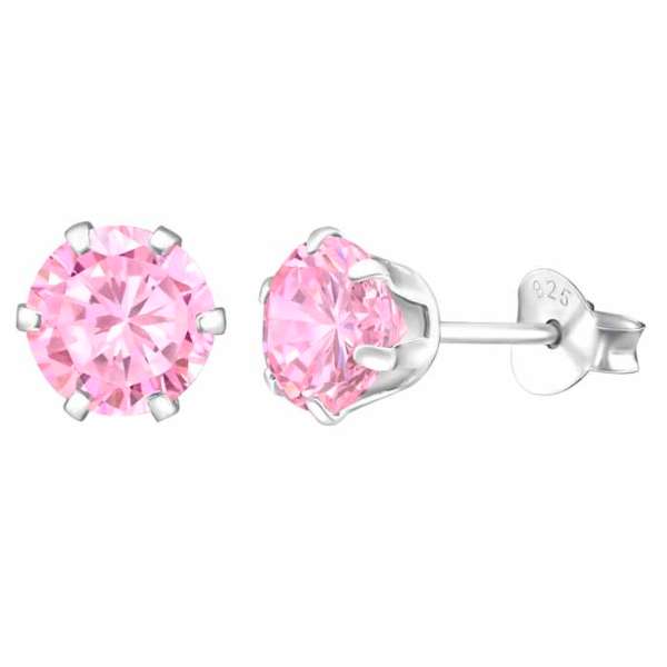 Hopeakorvakorut pyöreä zirkonia 6 mm - Hopeakorut - HME675 - 1