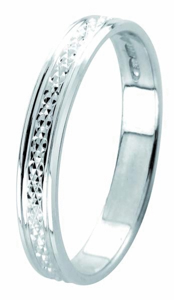 Kohinoor timanttileikattu kihlasormus valkokulta 2,9 mm 003-311V - Valkokultasormukset - 003-311V-150 - 1