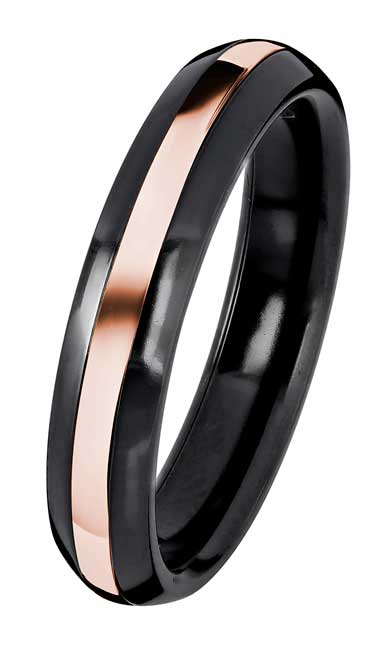 Kohinoor Black Duetto Edition Kihlasormus 4,5 mm 006-093P - Punakultasormukset - 006-093P-155 - 1