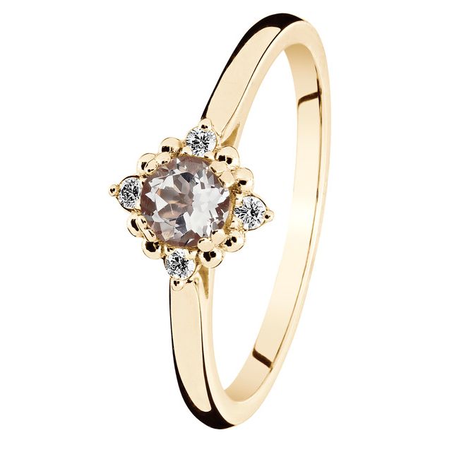Kohinoor Celeste Timanttisormus Keltakul - Halosormukset - 033-440MO-04-150 - 1