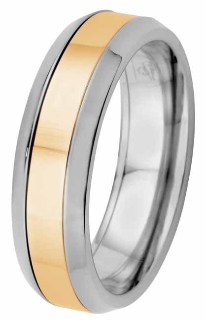 Kohinoor Duetto titaani kihlasormus 6 mm 006-066 - Titaanisormukset - 006-066-155 - 1