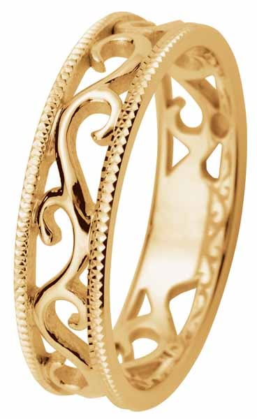 Kohinoor Laurel kihlasormus keltakulta 4,8 mm 013-252 - Keltakultasormukset - 013-252-155 - 1