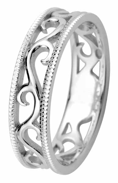 Kohinoor Laurel kihlasormus valkokulta 4,8 mm 013-252V - Valkokultasormukset - 013-252V-155 - 1