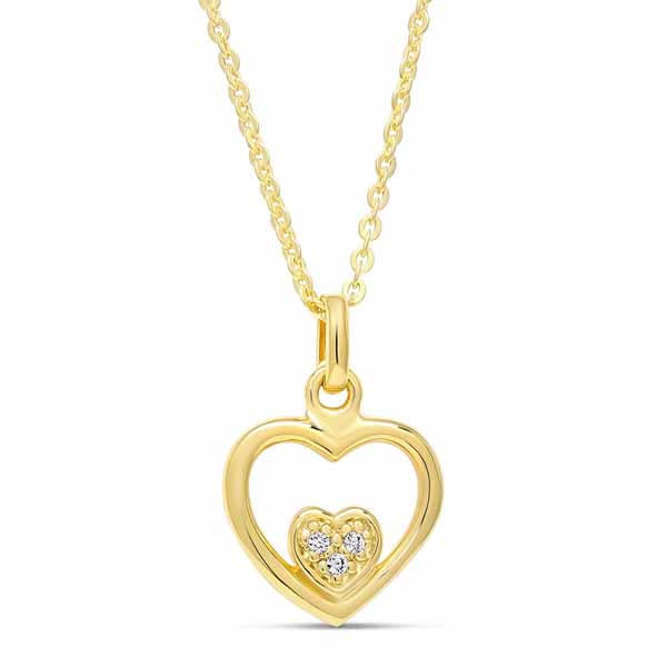 Kullattu sydänriipus BOL-N2221ZGP - Hopeakorut - BOL-N2221ZGP40-45 - 1