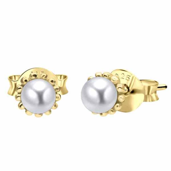 Kullatut hopeiset helmikorvakorut - Hopeakorut - HME465 - 1