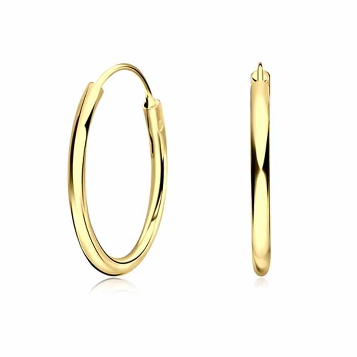 Kullatut korvarenkaat 1,6 mm useita kokoja - Hopeakorut - HME425 - 2