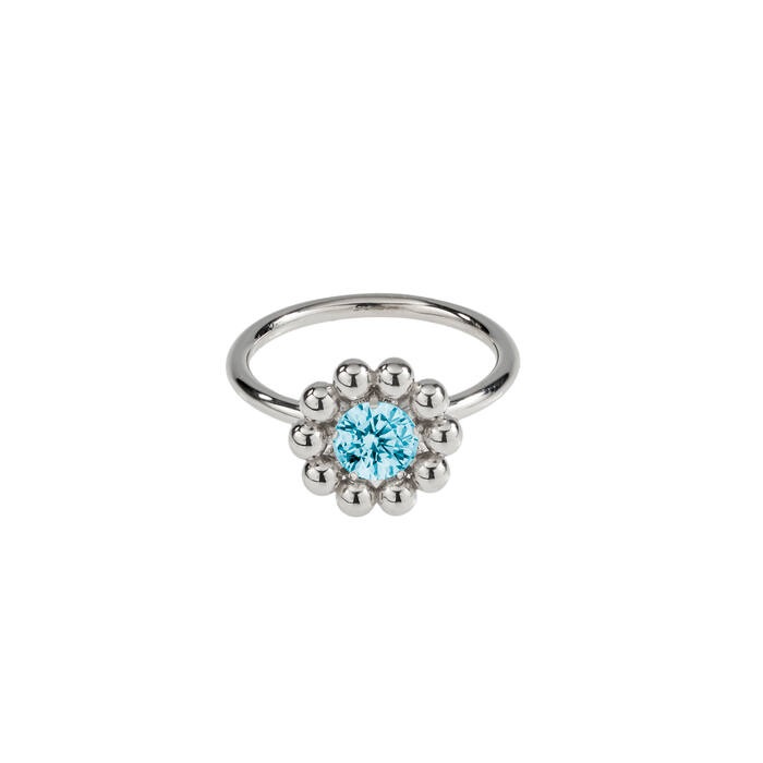 Lumoava Daisy sormus sinisellä kivellä - Hopeasormukset - L52228140155 - 1