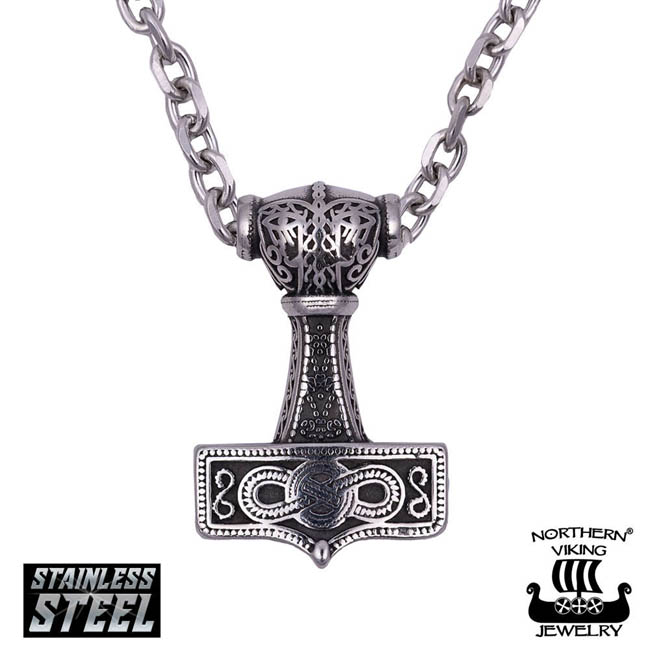 Northern Viking Jewelry Thorin Vasara + 6 mm Ankkuriketju NVJRS095 - Teräskorut - NVJRS095 - 1