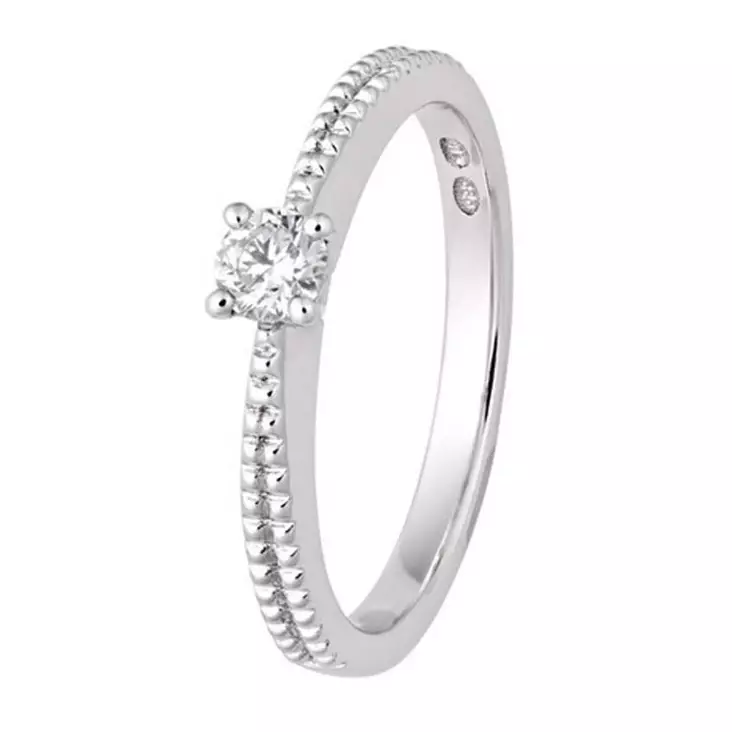 Romanssi valkokultainen timanttisormus DF231-018 - Solitaire sormukset - DF231-018-175 - 1