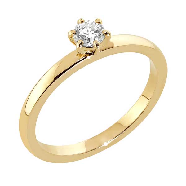 Sandberg Kastepisara timanttisormus M-34K 0,19 ct - Solitaire sormukset - M-34k-165 - 1