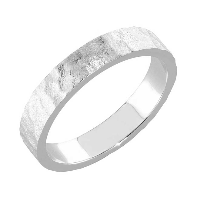 Sandberg Rakka kihlasormus 4 mm - Valkokultasormukset - E-140w-Rakka-195 - 1