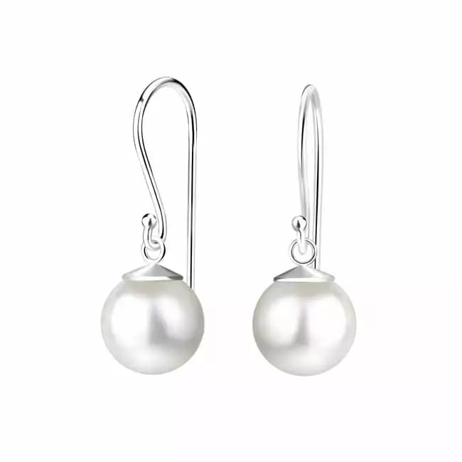 Roikkuvat helmikorvakorut 8 mm - Hopeakorut - HME1035 - 1