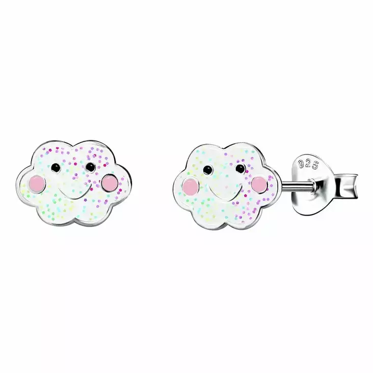 Hopeakorvakorut pilvet glitter - Hopeakorut - HME1065 - 1