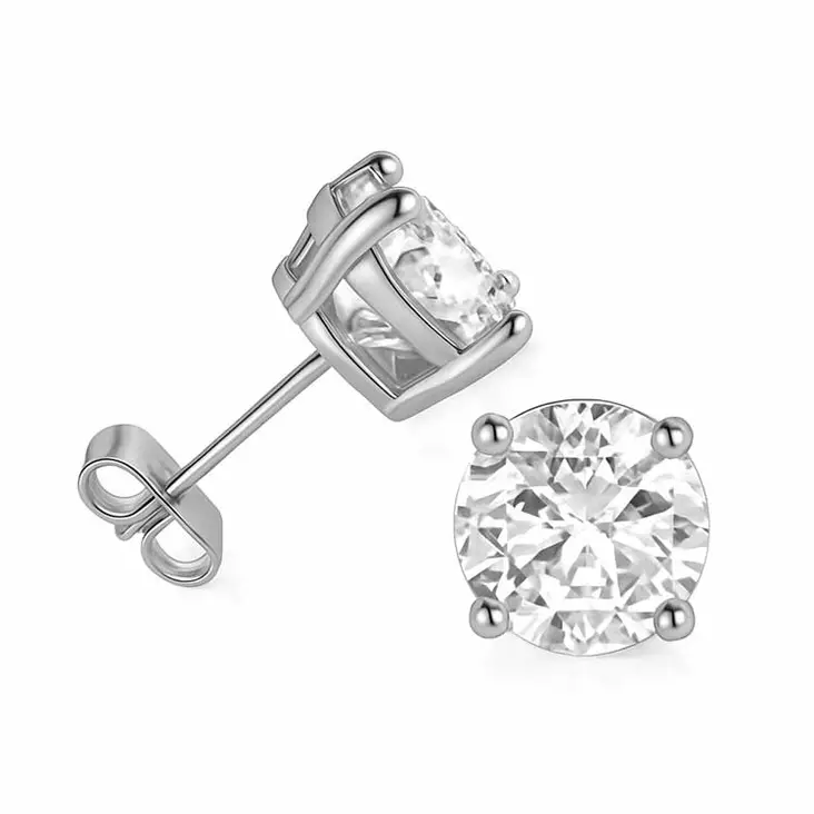 Platinoidut hopeiset zirkoniakorvakorut 2,5 - 8 mm - Hopeakorut - HME-51-P-25 - 1