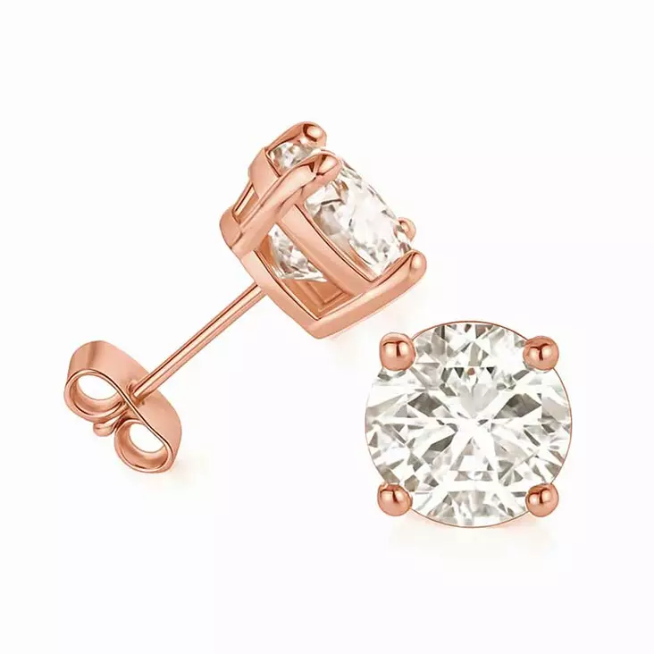 Ruusukullatut zirkoniakorvakorut hopeaa 2,5 - 8 mm - Hopeakorut - HME-51-RG-25 - 1