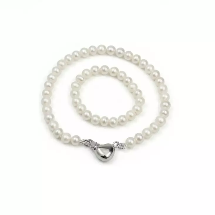 Kastehelmirannekoru valkoinen - Hopeakorut - KA-VALK-15 - 1