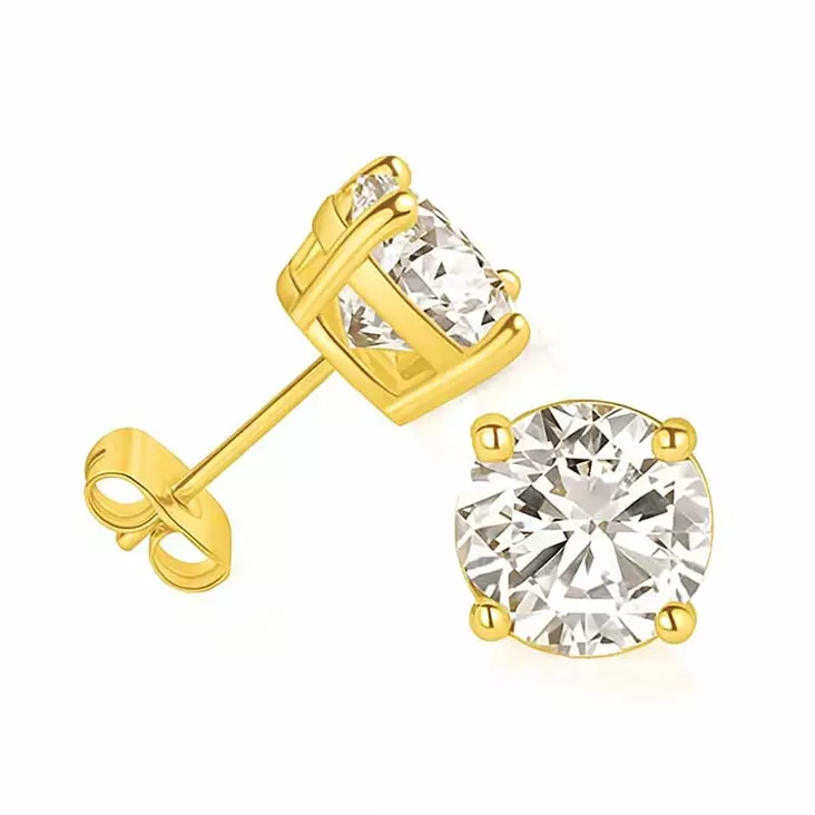 Kullatut zirkoniakorvakorut hopeaa 2,5 - 8 mm - Hopeakorut - HME-51-GP-25 - 2