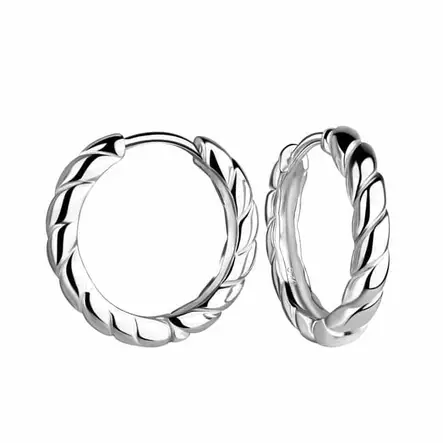 Hopeiset korvarenkaat kierrekuviolla 3 x 18 mm - Hopeakorut - HME1046 - 1