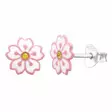 Hopeakorvakorut pinkki kukka - Hopeakorut - HME616 - 1