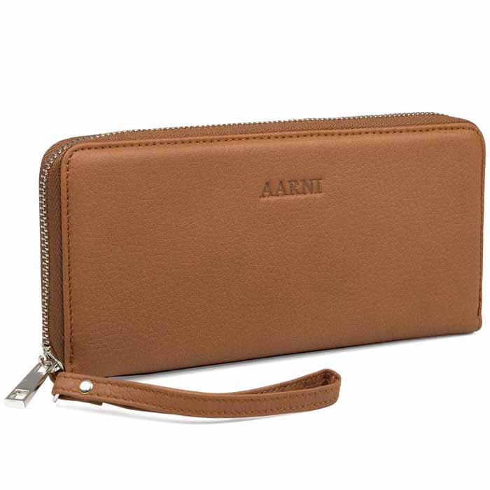 Aarni Clutch-lompakko hirvennahka konjakki/hopea - Lompakot ja korttikotelot - 6430066271146 - 1