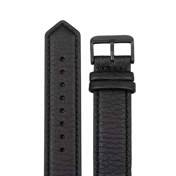 Aarni Hirvennahkainen ranneke 20 mm musta - Kellon rannekkeet - 6430066270736 - 1