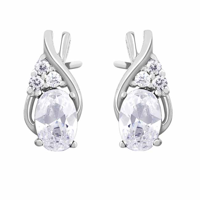 Hopeakorvakorut kirkas zirkonia - Hopeakorut - HME376 - 1