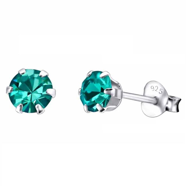 Hopeakorvakorut pyöreä zirkonia 5 mm - Hopeakorut - HME666 - 1