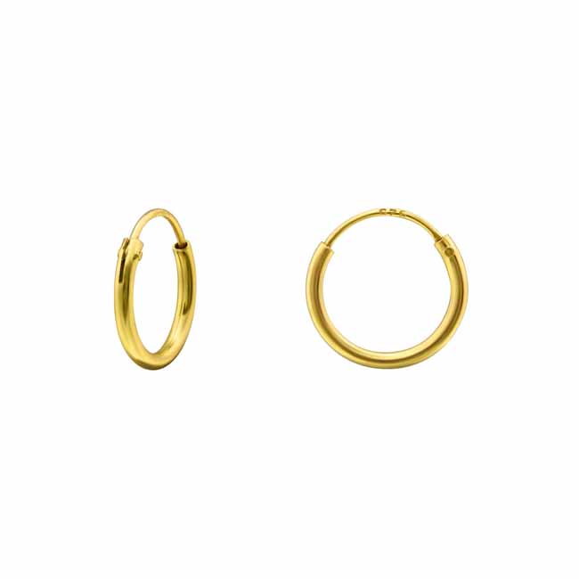 Kullatut hopeakorvarenkaat 10 mm - Hopeakorut - HME146 - 1