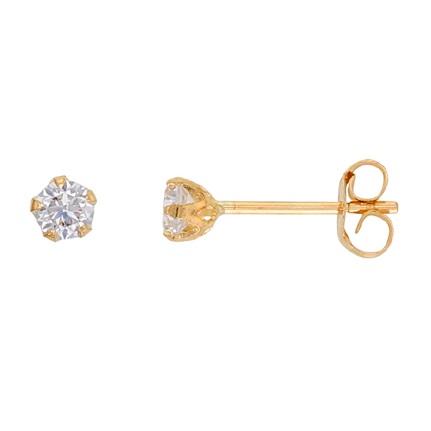 Kultaiset korvakorut zirkoniat 3 mm - Kultakorut - HME856 - 1