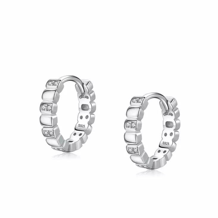 Hopeakorvarenkaat zirkoneilla 3 x 14 mm - Hopeakorut - HME1256 - 1